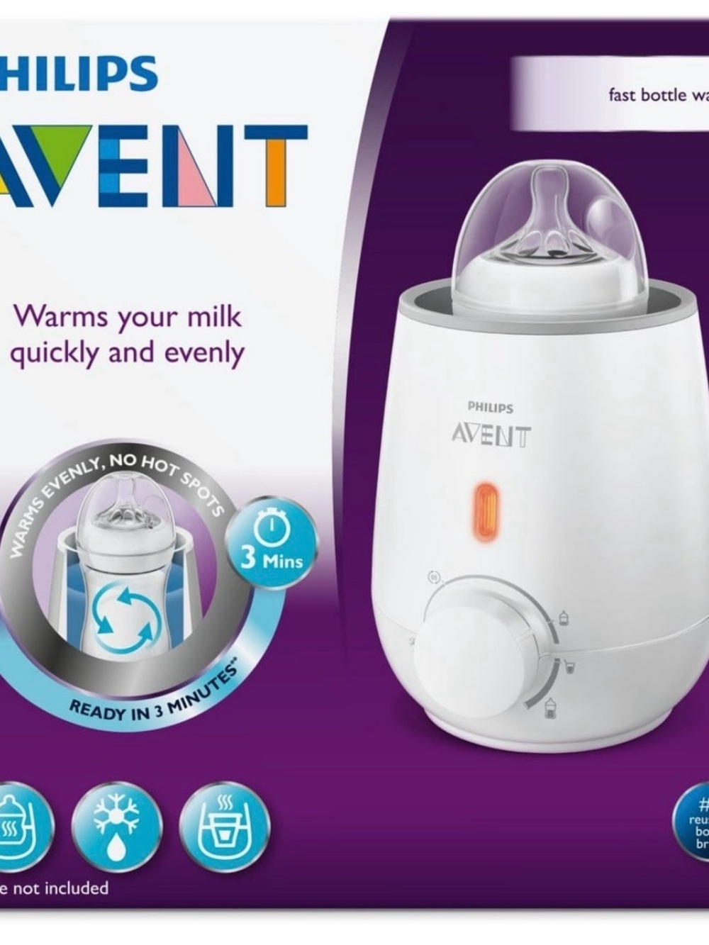 Philips AVENT White Fast Bottle Warmer - Quick, Even Warming
